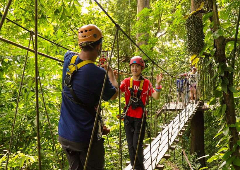 Phuket: ATV and ZipLine Adventure View Big Buddha Visit - Zipline escape above the treetops: helmet, strap, and how to enjoy it