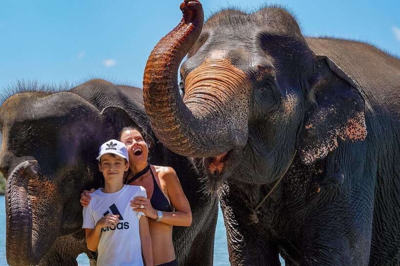 Phuket: Happy Hour Feed and Rain Shower with Elephant - The Rain Shower: Wet Fun That Still Fits the Care Theme