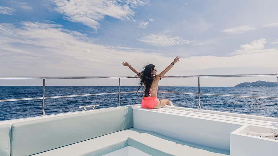 Phuket: Indigo Luxury Yacht to Phi Phi, Maya & Maithon - Phi Phi area: lunch timing, walk pacing, and snorkeling setup