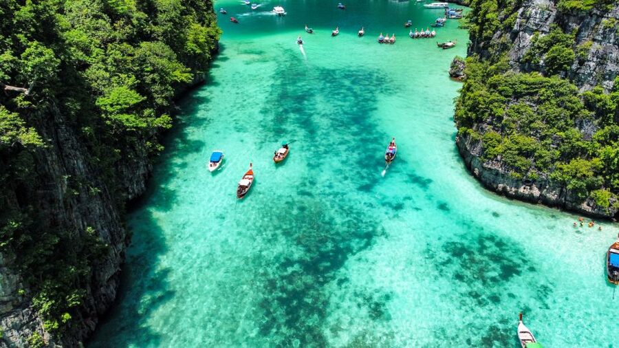 Phuket: Maya, Phi Phi, and Bamboo Island with Buffet Lunch - Pileh Lagoon and Viking Cave: emerald water and swiftlet lore