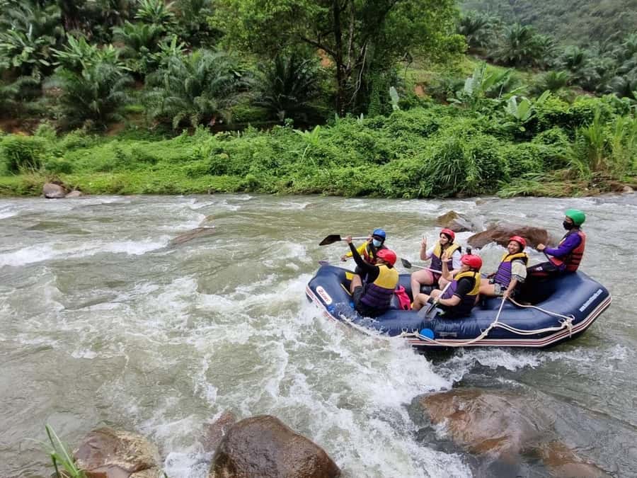 Phuket: Monkey Cave, Water Rafting, Zipline with ATV Option - White-water rafting on a 5-kilometer course: what the splashes are really like