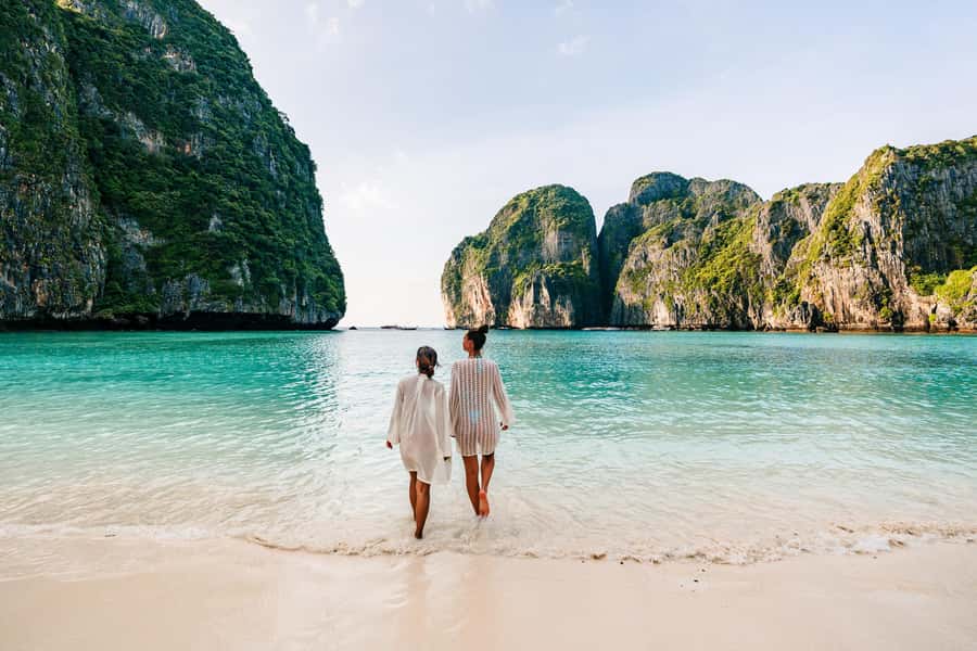 Phuket: Phi Phi Islands Day-Trip by Speed Catamaran - Bamboo Island: beach time that actually includes water fun