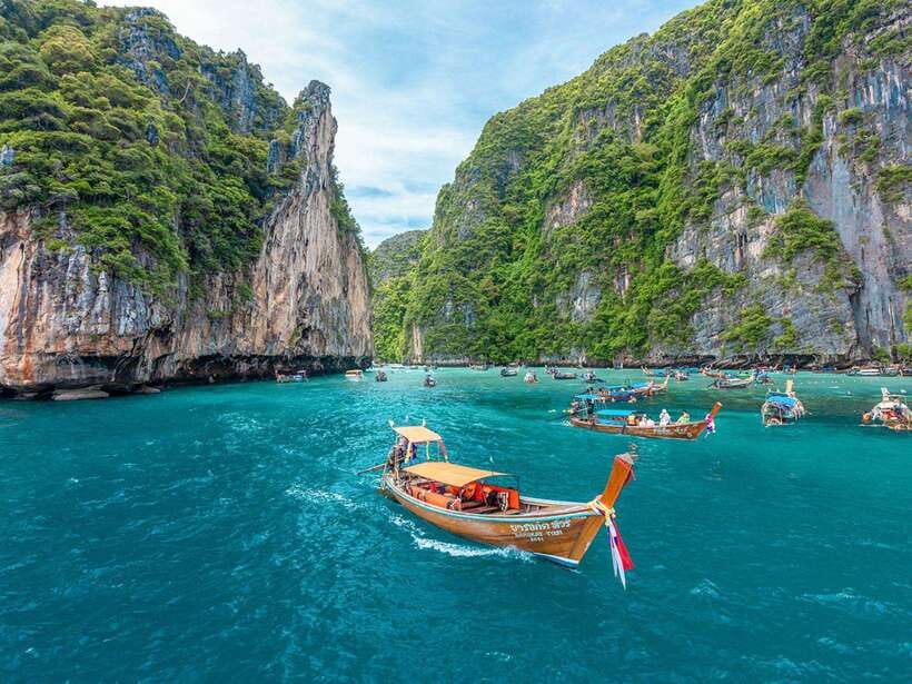 Phuket: Phi Phi, Maya and Khai Or Bamboo Island by Catamaran - Monkey Beach and scenic cruising: photos, cliffs, and short pauses