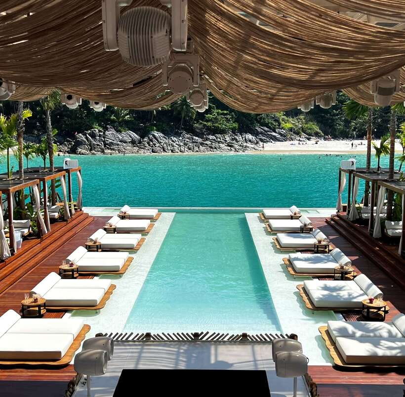 Phuket: YONA Floating Beach Club Day Experience - Onboard layout: infinity pool, sea-view dining, and finding your best spot