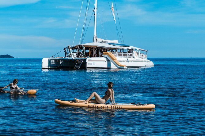 Rhapsody Phuket Coral & Racha Sunset Catamaran Cruise - What you get onboard: lunch, soft drinks, seasonal fruit, and afternoon tea